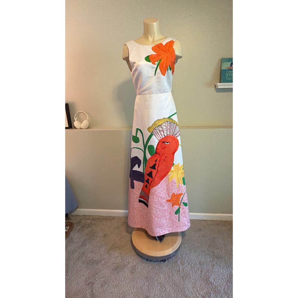 Alice + Olivia - Sleeveless dress with embossed bird and flower print - Picture 2 of 11